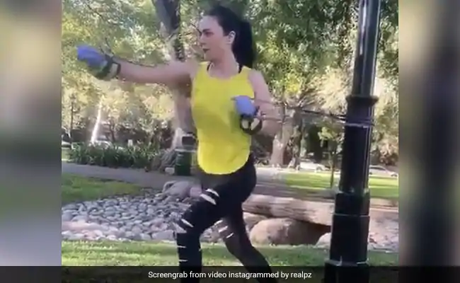 Preity Zinta Takes Fitness A Notch Higher With A Jugaad Workout With Resistance Bands